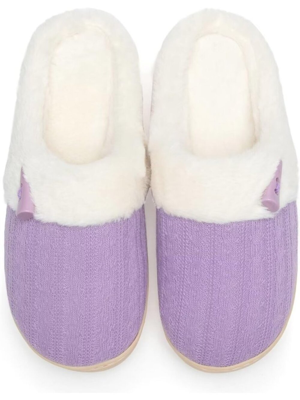 Women's Violet Memory Foam Fuzzy Warm Plush Shoes Indoor Slip On Fluffy Slippers